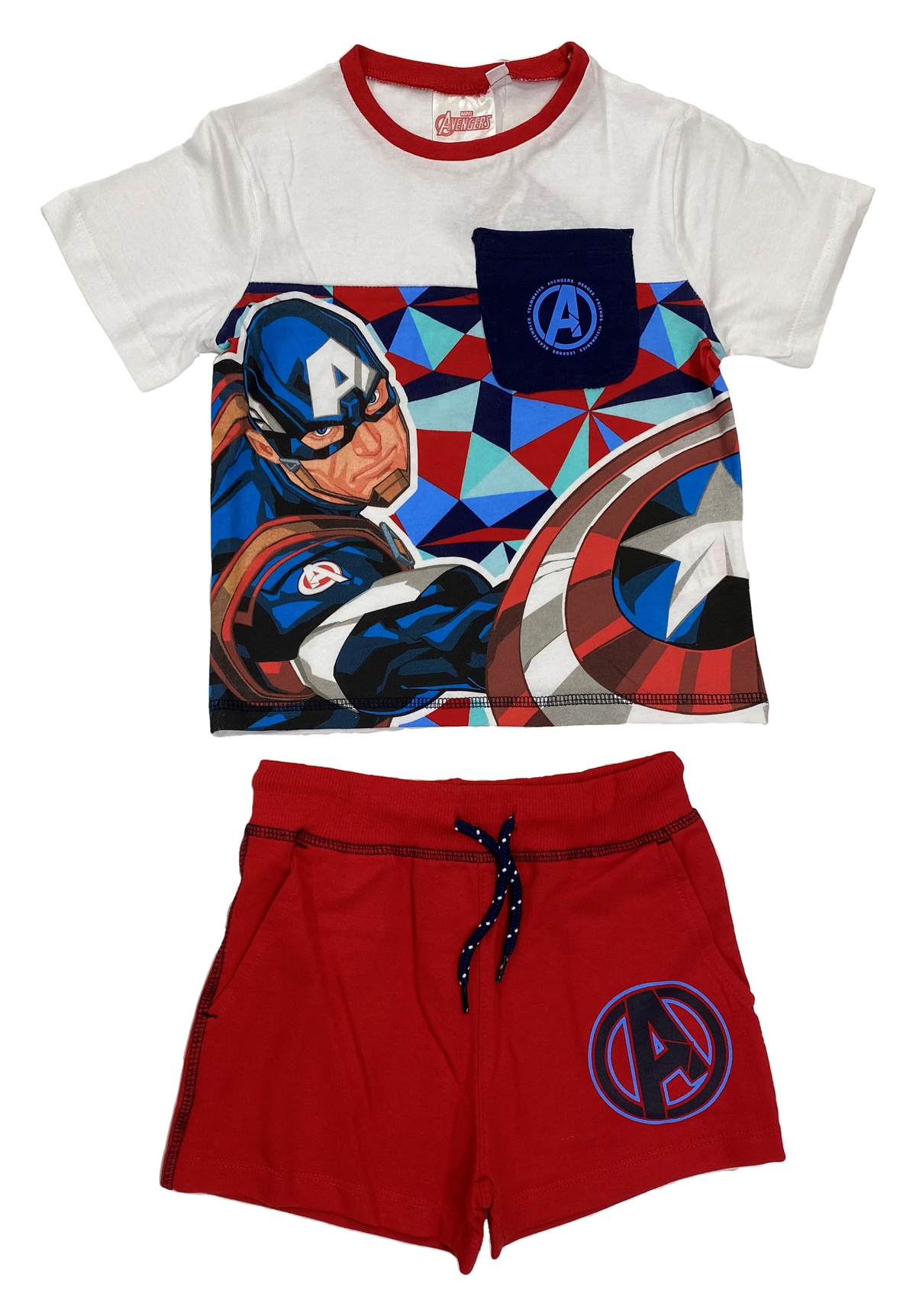 Completo Estivo Avengers MARVEL Iron Man Short + T-Shirt Bambino Sun City 4/10 Anni - Ev1068rosso