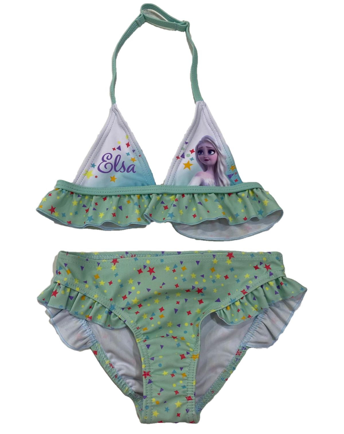 Costume Mare Frozen Elsa Anna DISNEY Bikini 2 Pezzi Bambina 4/8 Anni - Ev1806turchese