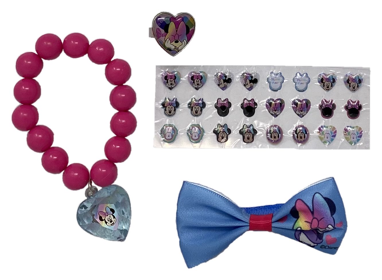 Set Accessori Capelli Minnie DISNEY 16 Pezzi Collana Anelli Orecchini Mollette Fermaglio - Wd21316/2