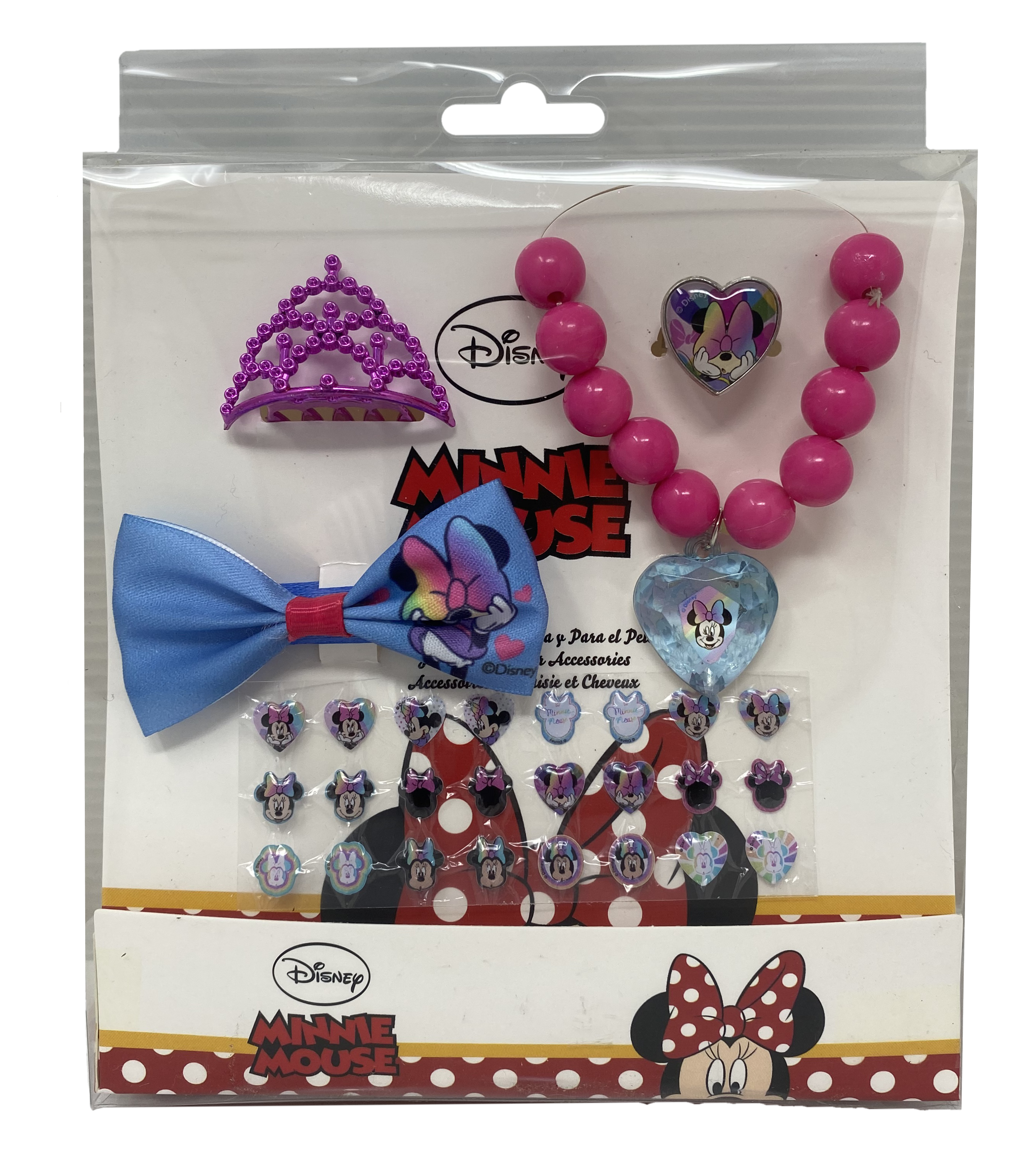 Set Accessori Capelli Minnie DISNEY 16 Pezzi Collana Anelli Orecchini Mollette Fermaglio - Wd21316/2