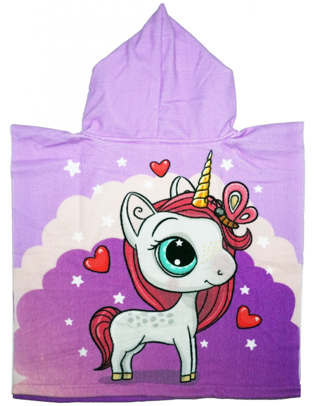 Poncho Mare Unicorno Asciugamano Accappatoio Microcotone Cm100x50 100%pl - Uni0187