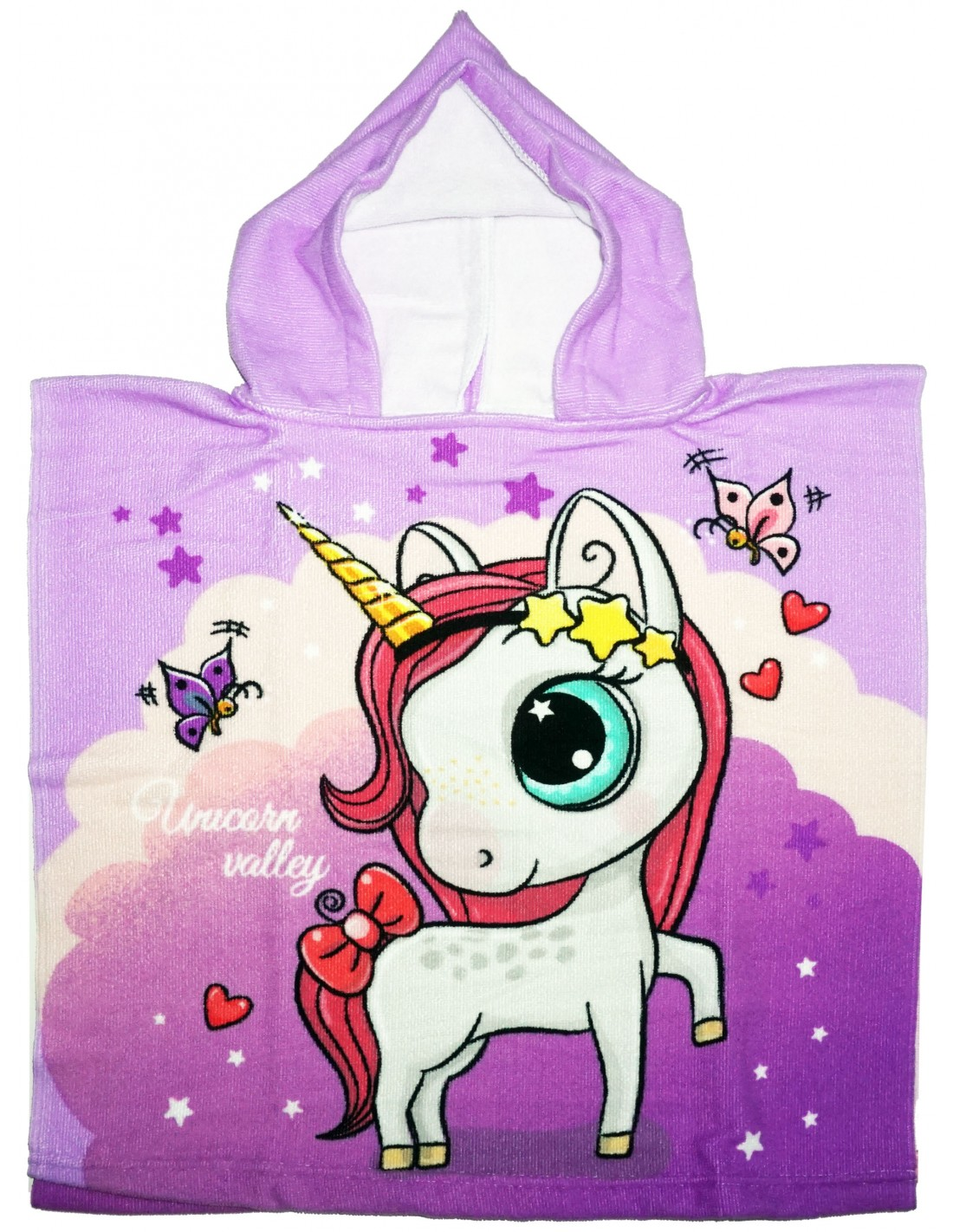 Poncho Mare Unicorno Asciugamano Accappatoio Microcotone Cm100x50 100%pl - Uni0187