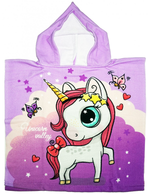 Poncho Mare Unicorno Asciugamano Accappatoio Microcotone Cm100x50 100%pl - Uni0187