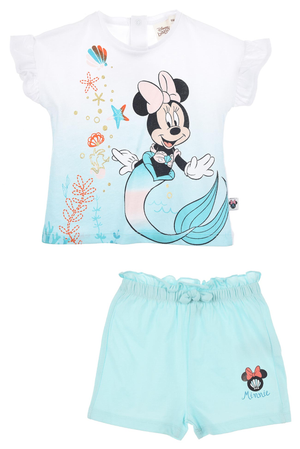 Completo Short + T-Shirt M.c. Minnie Mouse DISNEY Neonata Sun City - Ev0003.bioceleste
