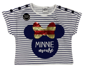 T-Shirt M.c. Minnie DISNEY Maglietta Bambina Sun City 3/8 Anni - Ev1239blu