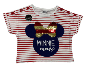 T-Shirt M.c. Minnie DISNEY Maglietta Bambina Sun City 3/8 Anni - Ev1239rosso