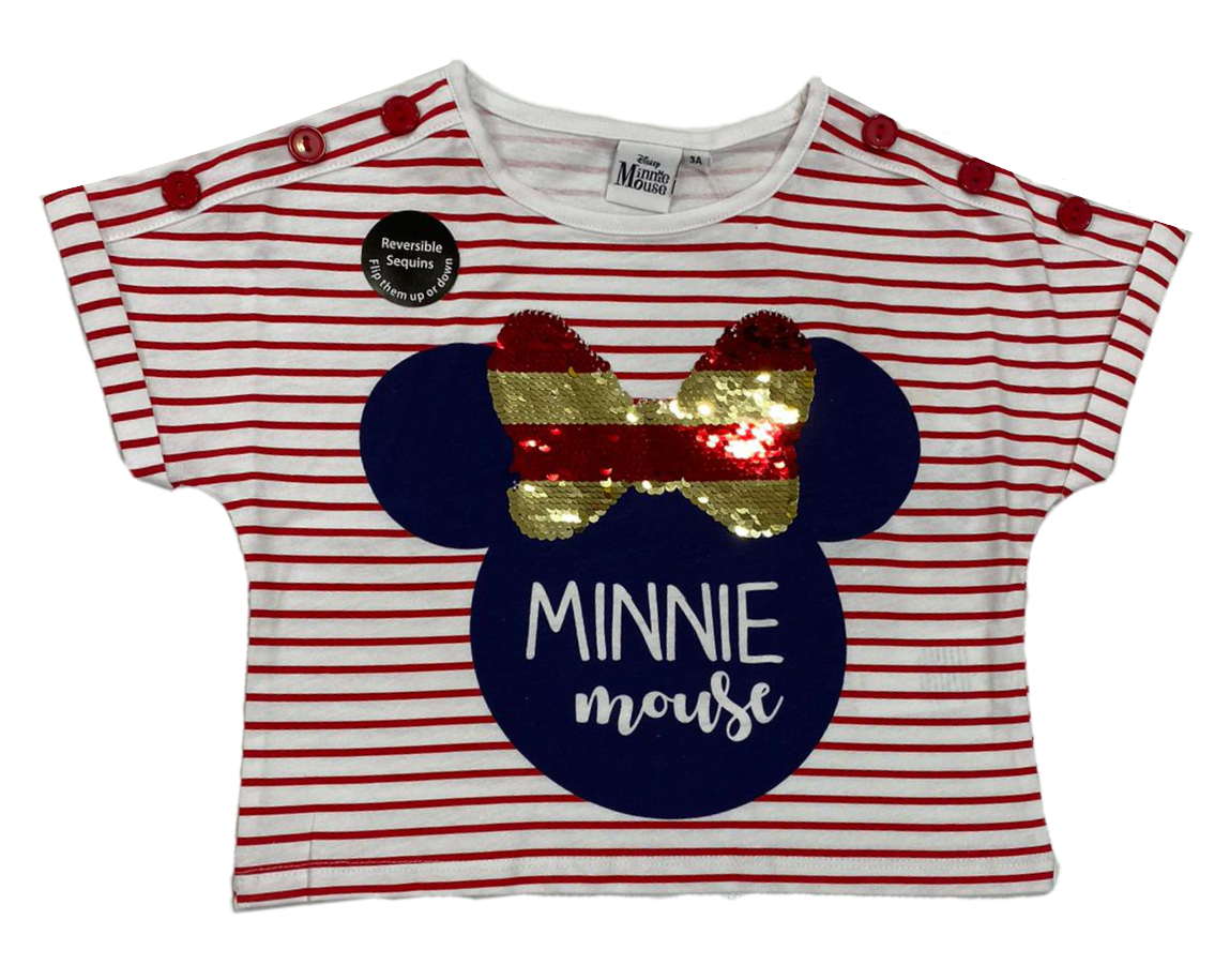 T-Shirt M.c. Minnie DISNEY Maglietta Bambina Sun City 3/8 Anni - Ev1239rosso
