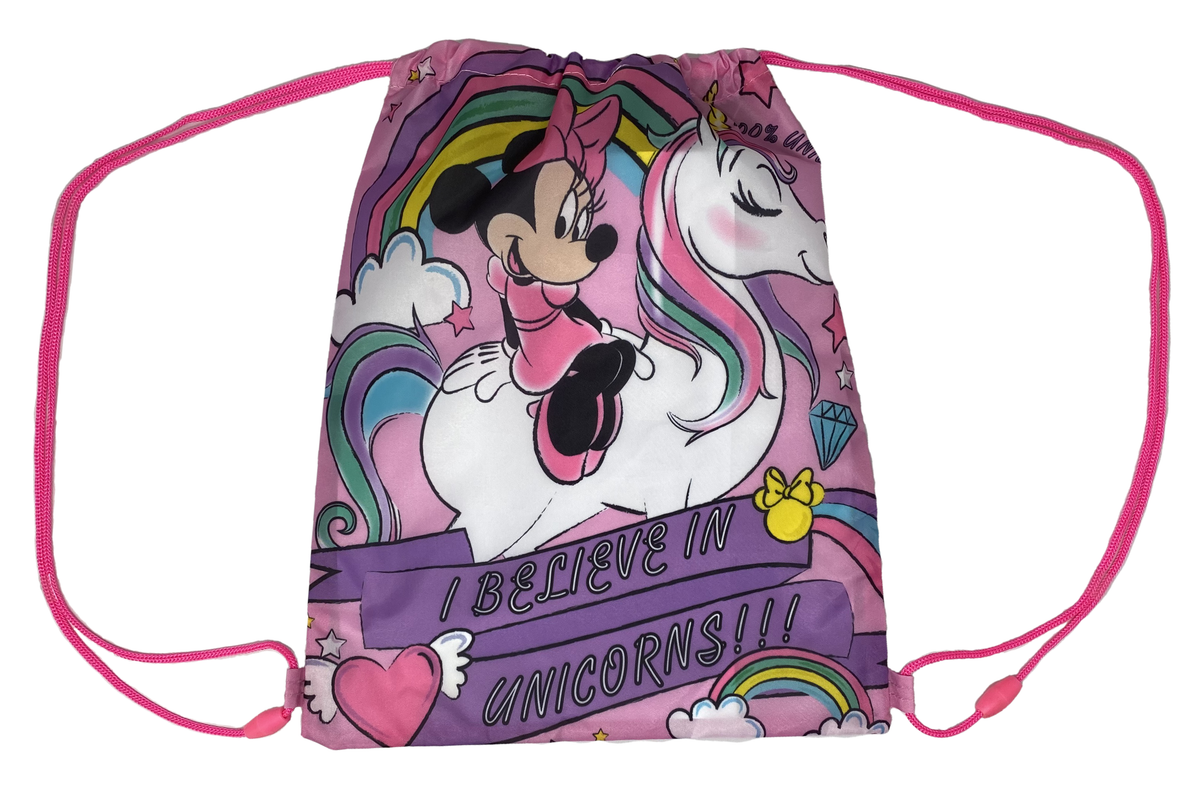 Sacca Minnie Mouse DISNEY Unicorno Borsa Tempo Libero Palestra Cm. 38x29 - D01472mc