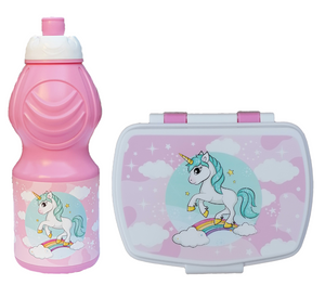Set Unicorno Borraccia Sport + Portamerenda Bpa Free - Porbor/uni