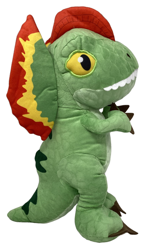 Set 4 Peluche Jurassic World Velociraptor T-Rex Metriacantosauro Dilofosauro Pupazzo 35 CM - 1025d
