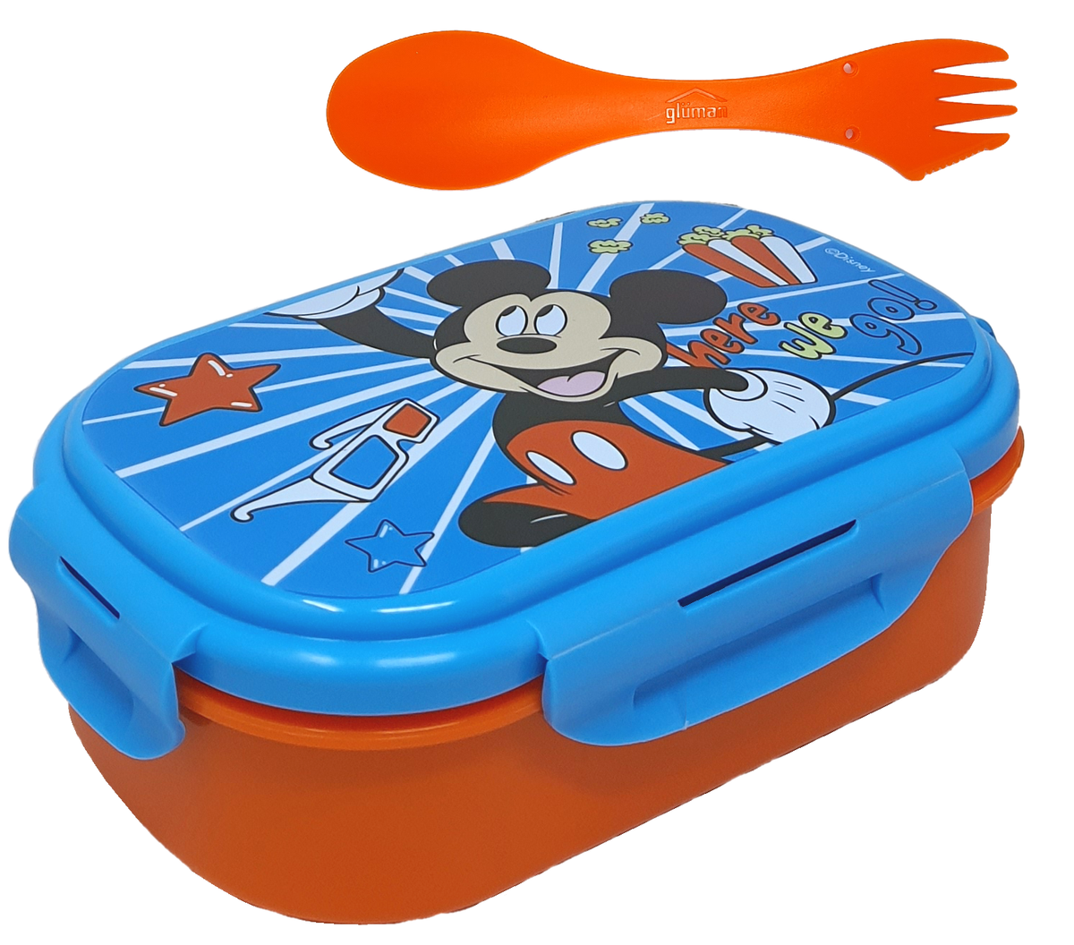 Portamerenda Mickey Mouse DISNEY Topolino con Posata 3 in 1 Portapranzo Multiscomparto - Mk22067