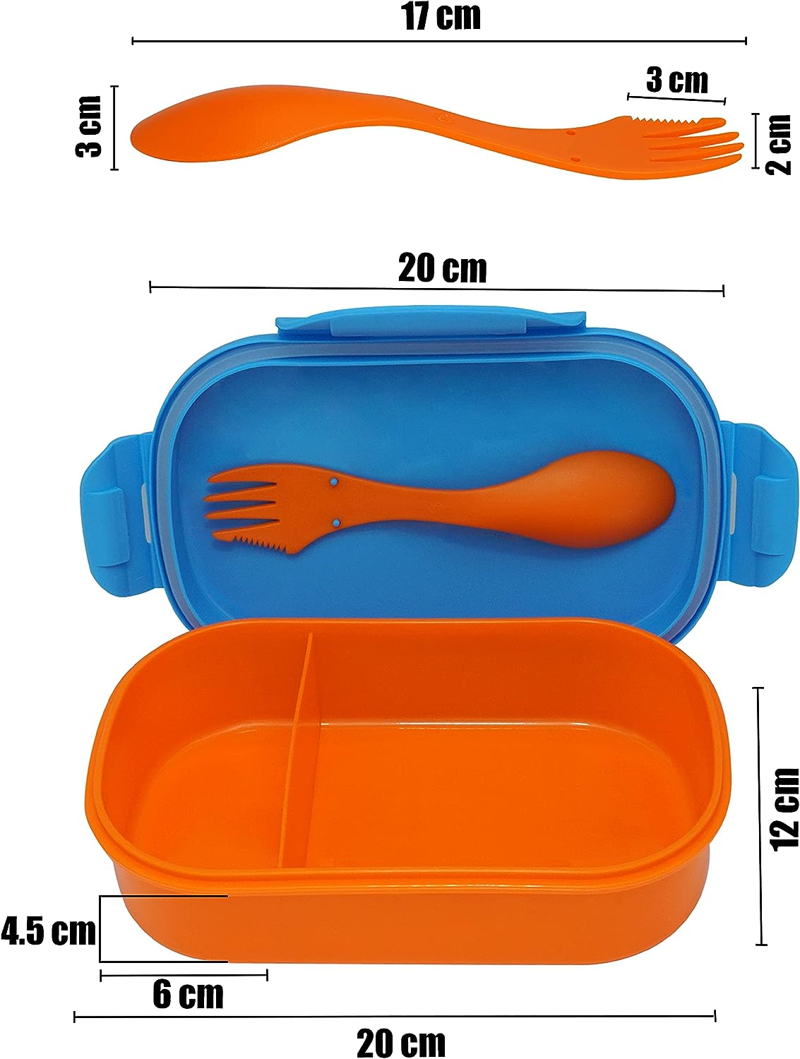 Portamerenda Mickey Mouse DISNEY Topolino con Posata 3 in 1 Portapranzo Multiscomparto - Mk22067