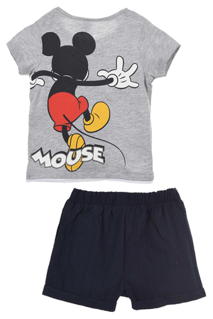 Completo Estivo Mickey Mouse DISNEY Topolino Short + T-Shirt Neonato Bambino Sun City 6/24 Mesi - Ev0070grigio
