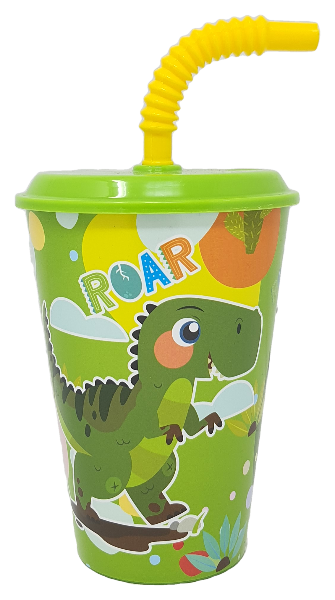 Set Dinosauri Bicchiere con Cannuccia + Portamerenda Bpa Free - Din22/2pz