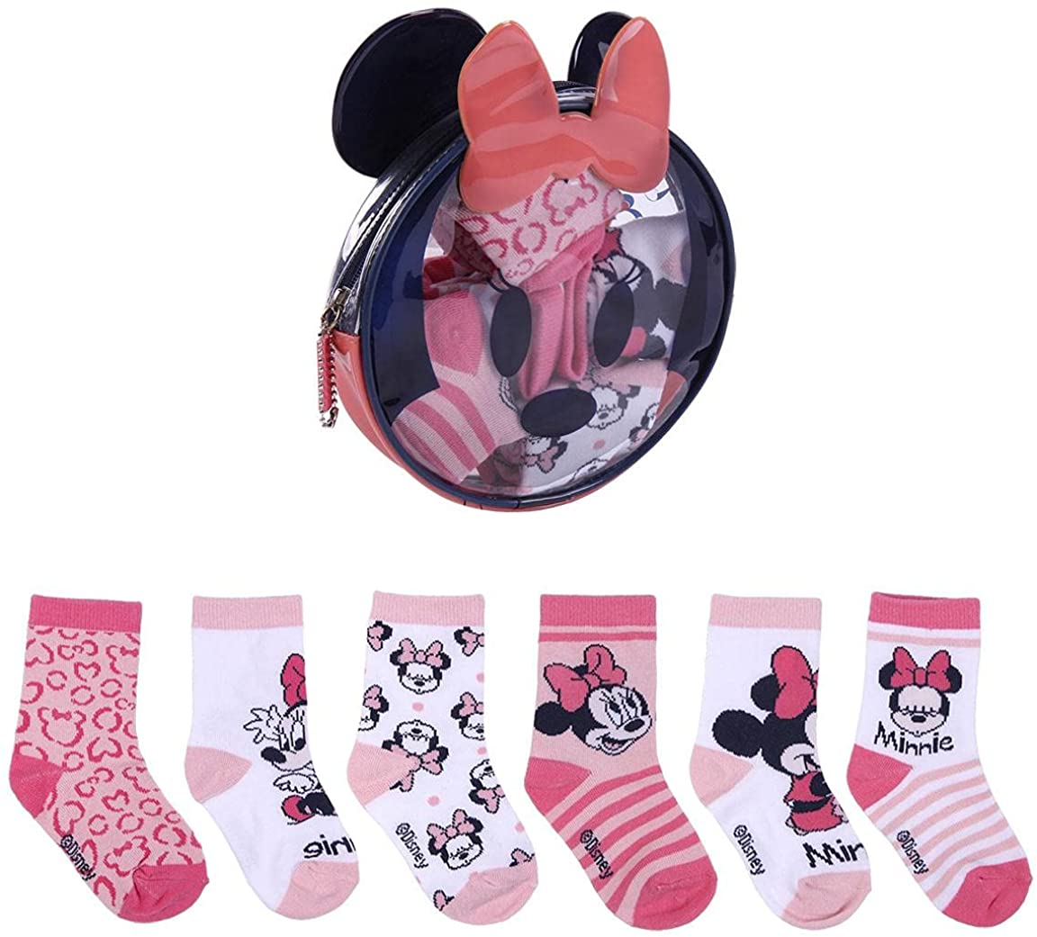 Calzini Minnie Mouse DISNEY in Misto Cotone 5 Paia con Pochette - 7398