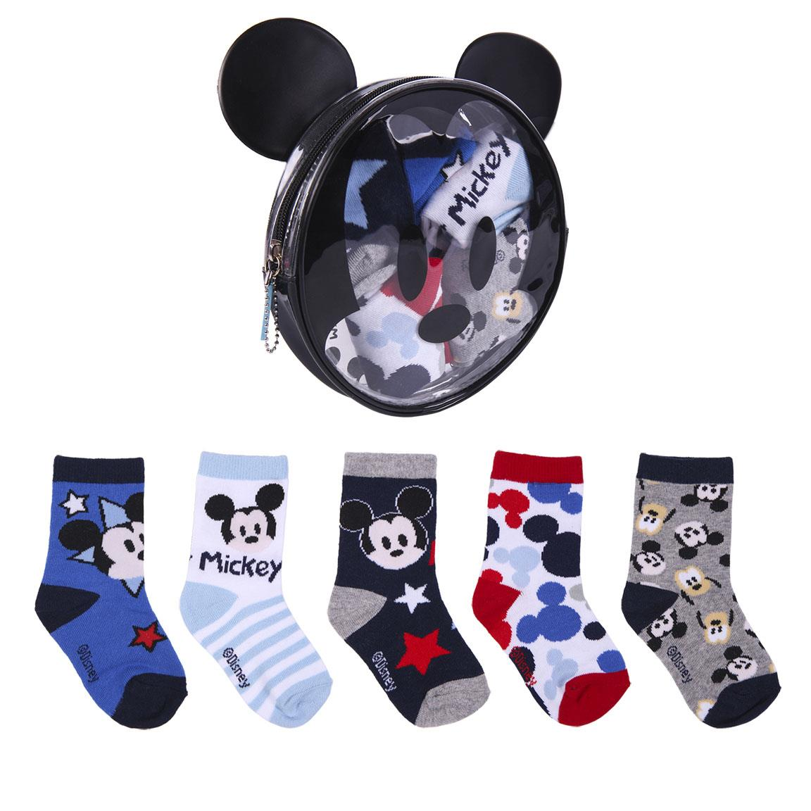 Calzini Mickey Mouse DISNEY Topolino in Misto Cotone 5 Paia con Pochette - 7397