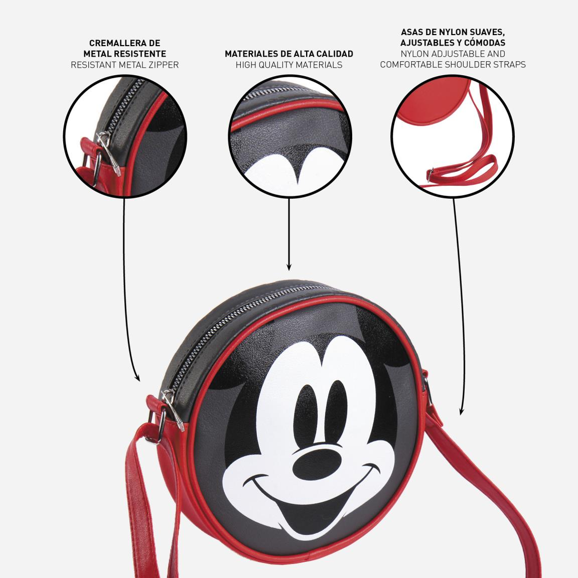 Borsa Passeggio Mickey Mouse DISNEY Topolino Rotonda con Tracolla Regolabile - 3704