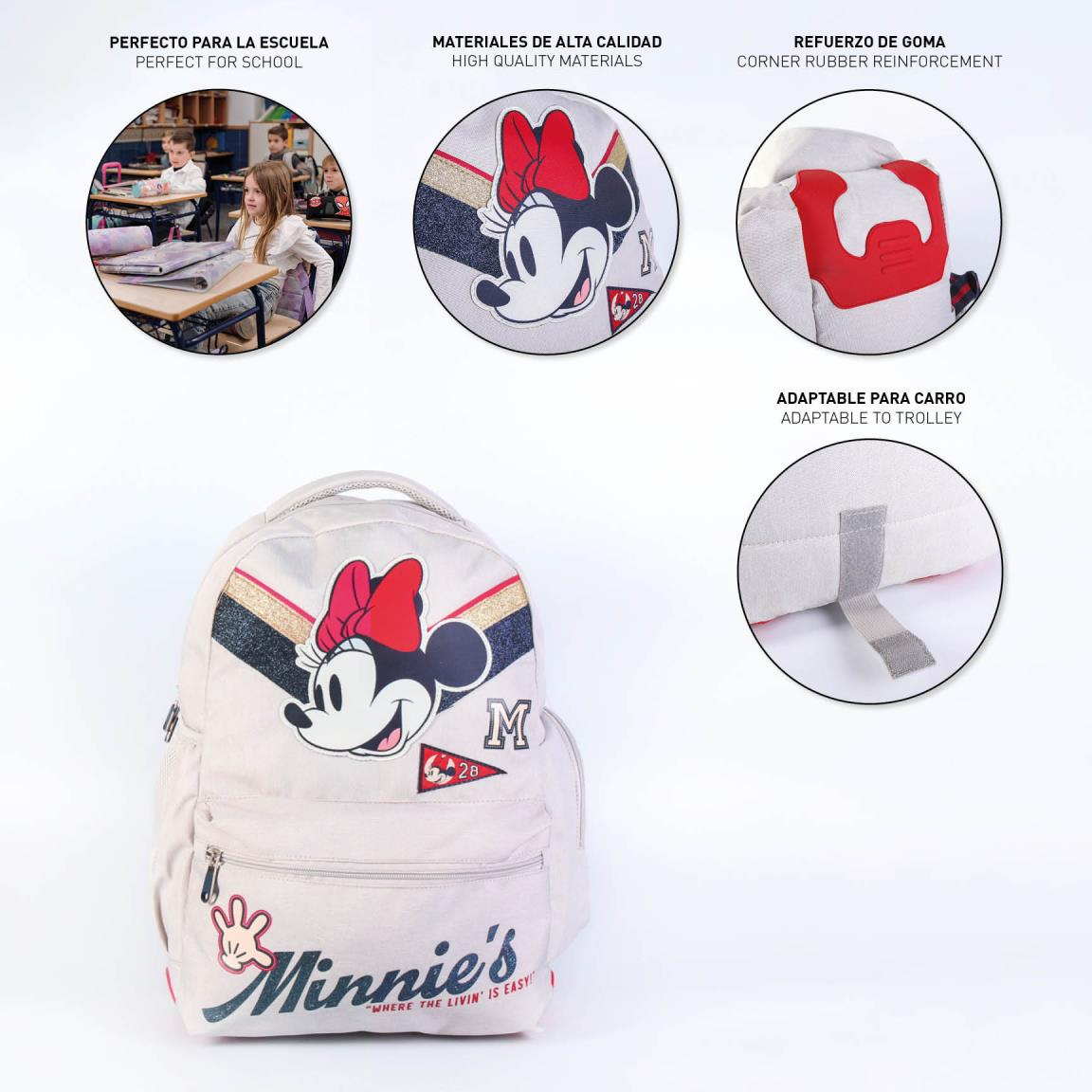 Zaino Scuola Americano Minnie Mouse DISNEY Multiscomparto con Tasca Termica Borsa Viaggio Tempo Libero 44 CM - 3883