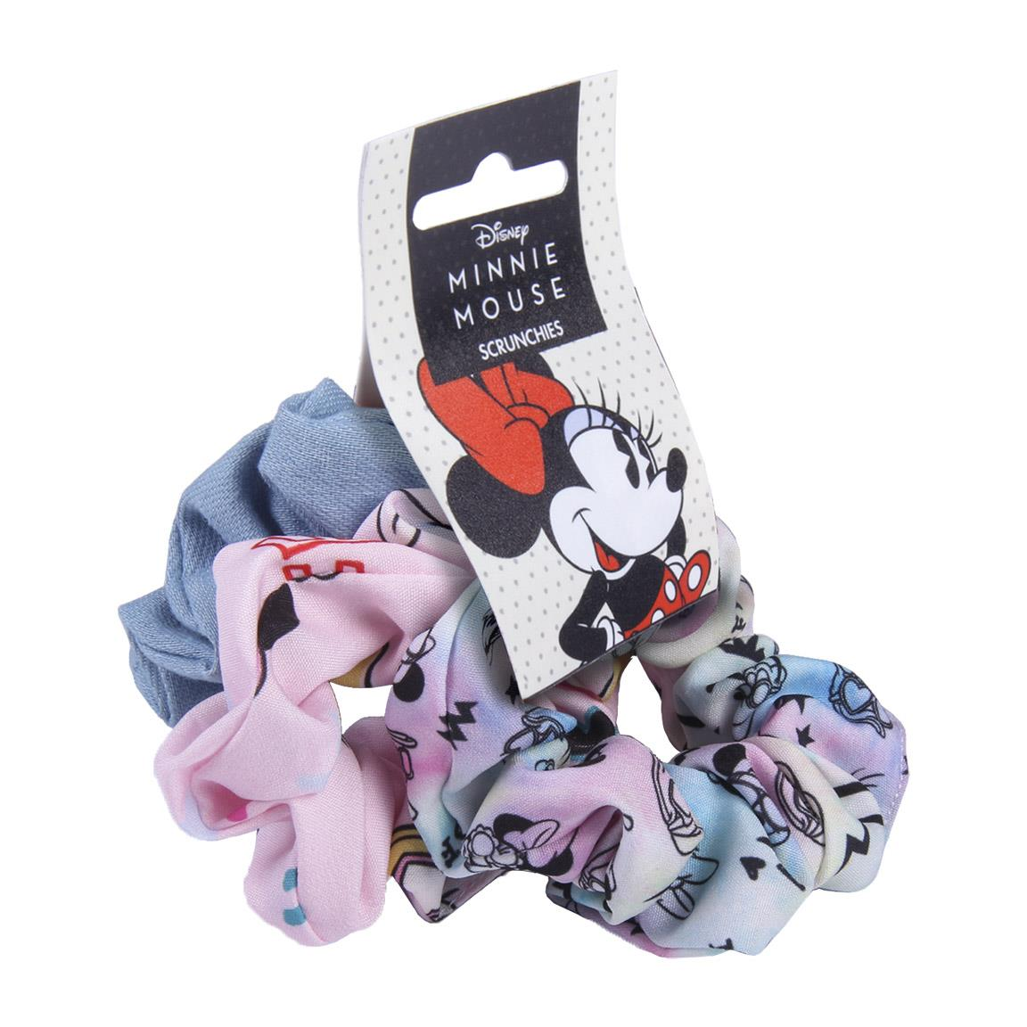 Scrunchies Minnie e Paperina DISNEY Elastici per Capelli in Tela 3 Pezzi - 1647
