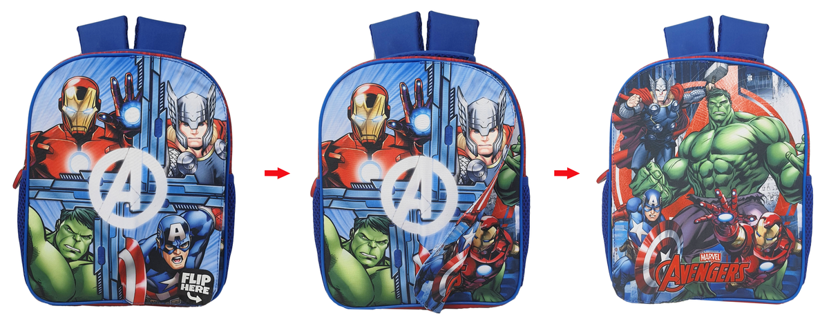 Zaino Asilo Avengers MARVEL con Pattina Magnetica Intercambiabile Borsa Scuola Tempo Libero - 1029p5626t2