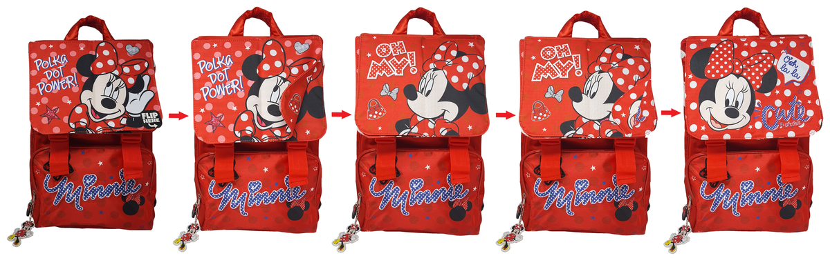 Zaino Estensibile Minnie Mouse DISNEY con Pattina Magnetica Intercambiabile Borsa Scuola 44 CM - 1111396792