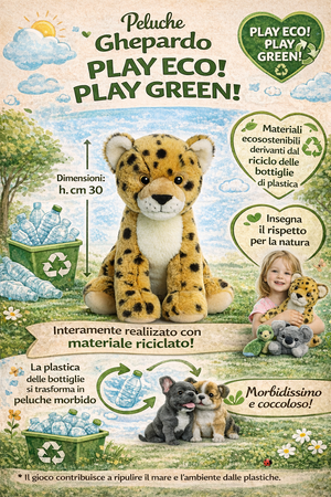 Peluche Ghepardo Grs Cm. 30 Plastica Reciclata Lelly - 800065