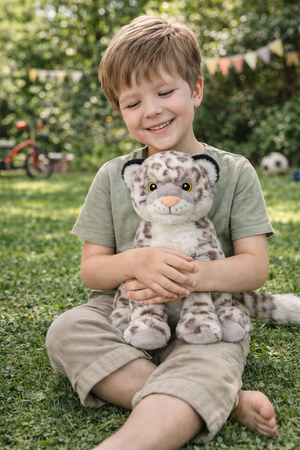 Peluche Leopardo Delle Nevi Grs Cm. 30 Plastica Reciclata Lelly - 800067