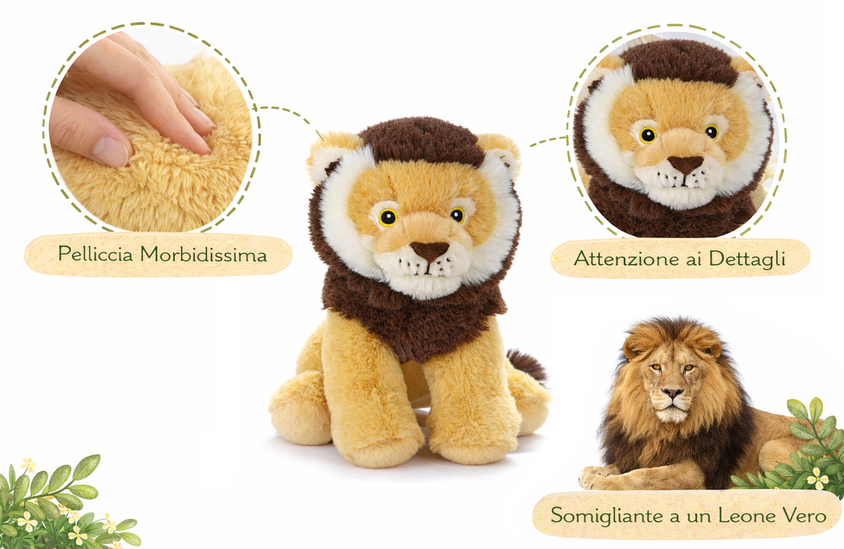 Peluche Leone Grs Cm. 25 Plastica Reciclata Lelly - 800068