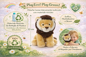 Peluche Leone Grs Cm. 25 Plastica Reciclata Lelly - 800068