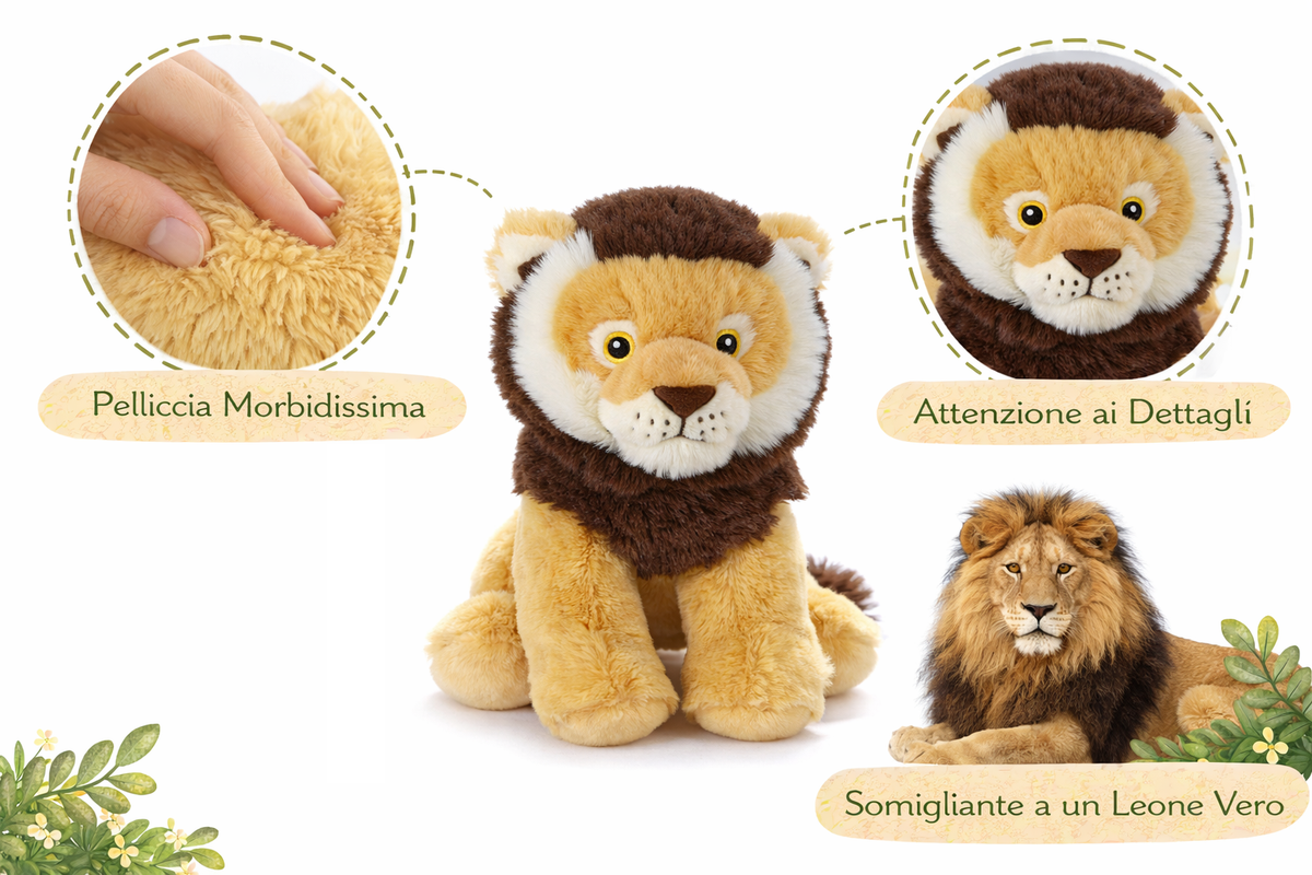 Peluche Leone Grs Cm. 30 Plastica Reciclata Lelly - 800069