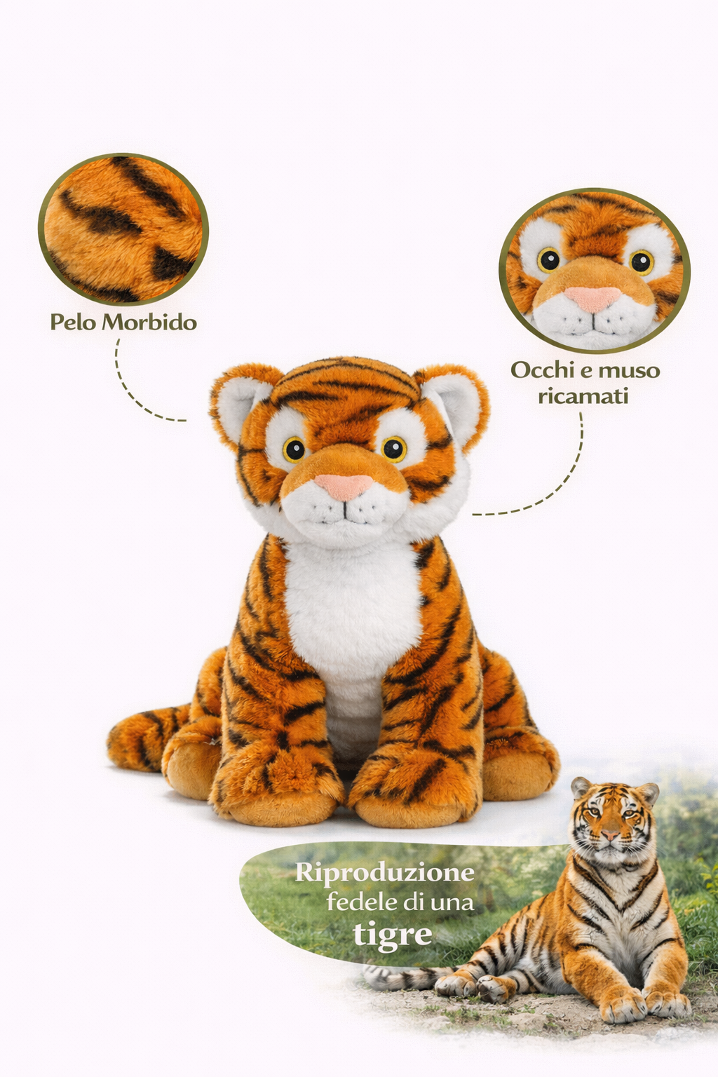 Peluche Tigre Grs Cm. 30 Plastica Reciclata Lelly - 800071