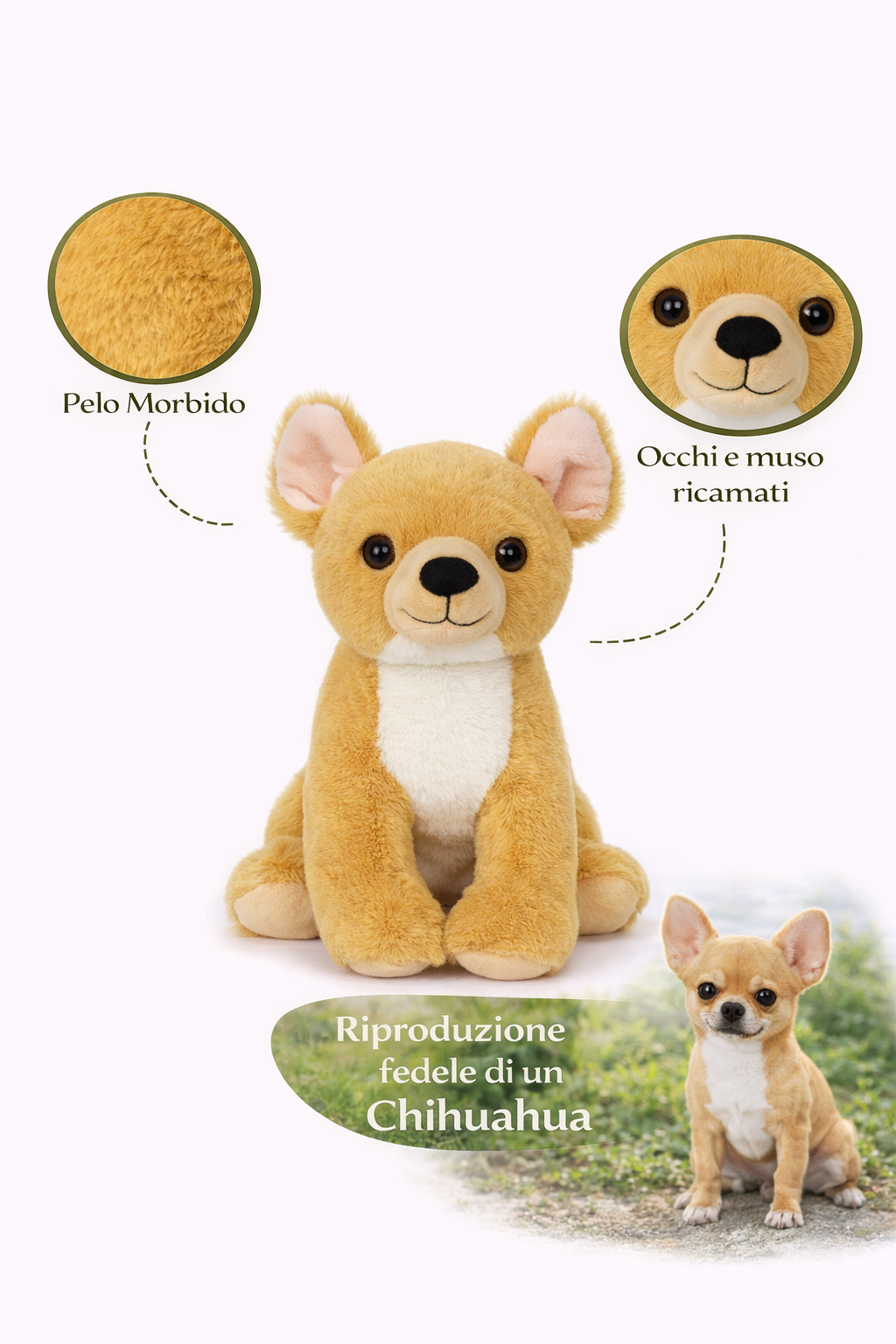Peluche Chiwawa Grs Cm. 25 Plastica Reciclata Lelly - 800210