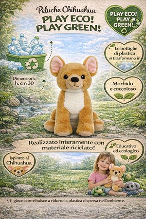 Peluche Chiwawa Grs Cm. 30 Plastica Reciclata Lelly - 800211