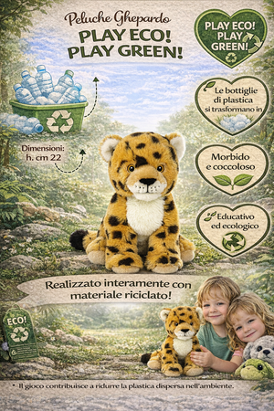 Peluche Ghepardo Grs Cm. 25 Plastica Reciclata Lelly - 800064