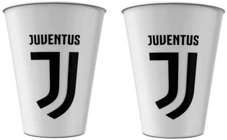 2 Bicchieri Juventus Campioni Bianconeri Plastica Ml.260 Cm. 10x7,5 - C02jv X 2