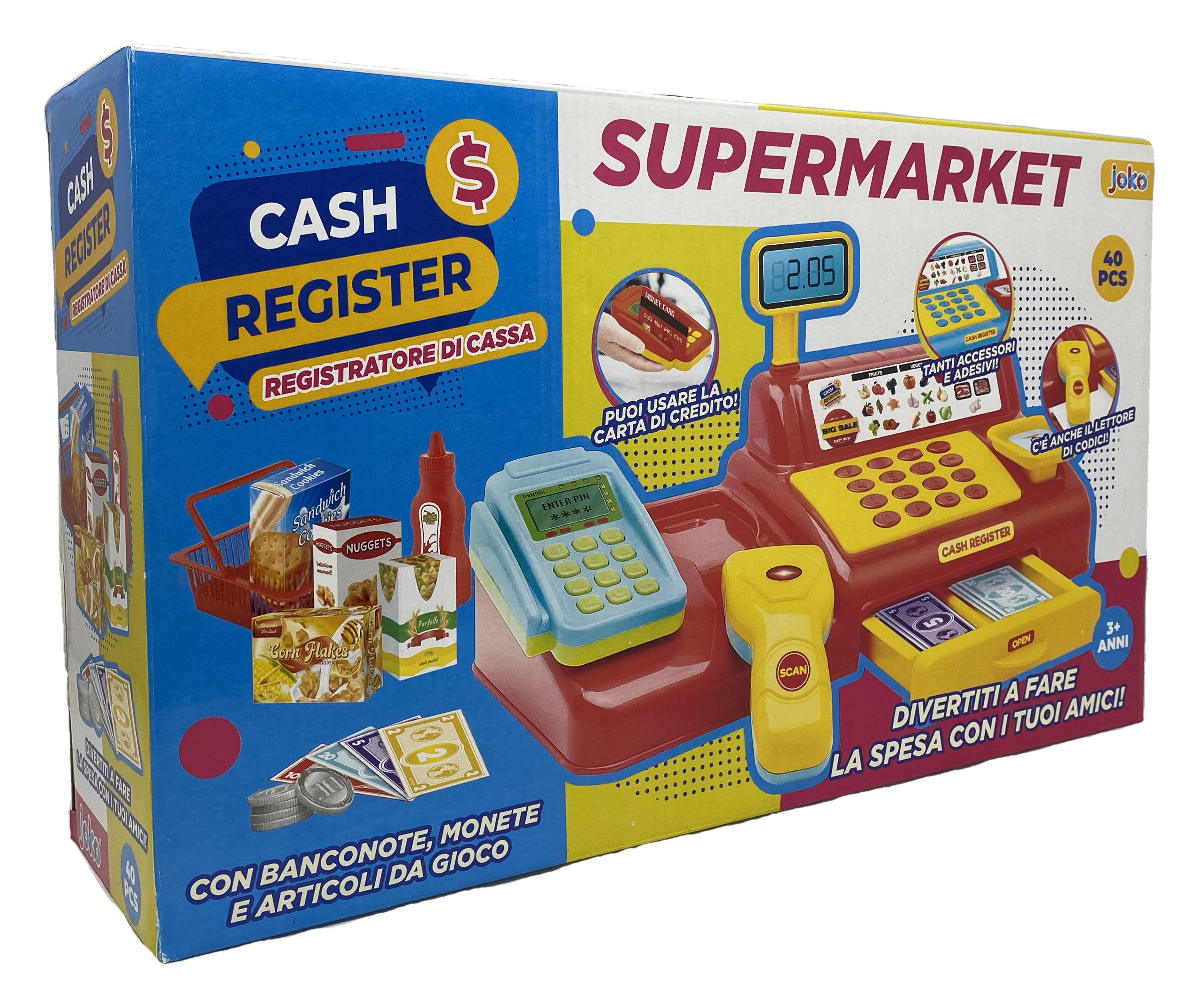 Cassa Del Supermercato 40 Pezzi Gioco per Bambini - Toy0621