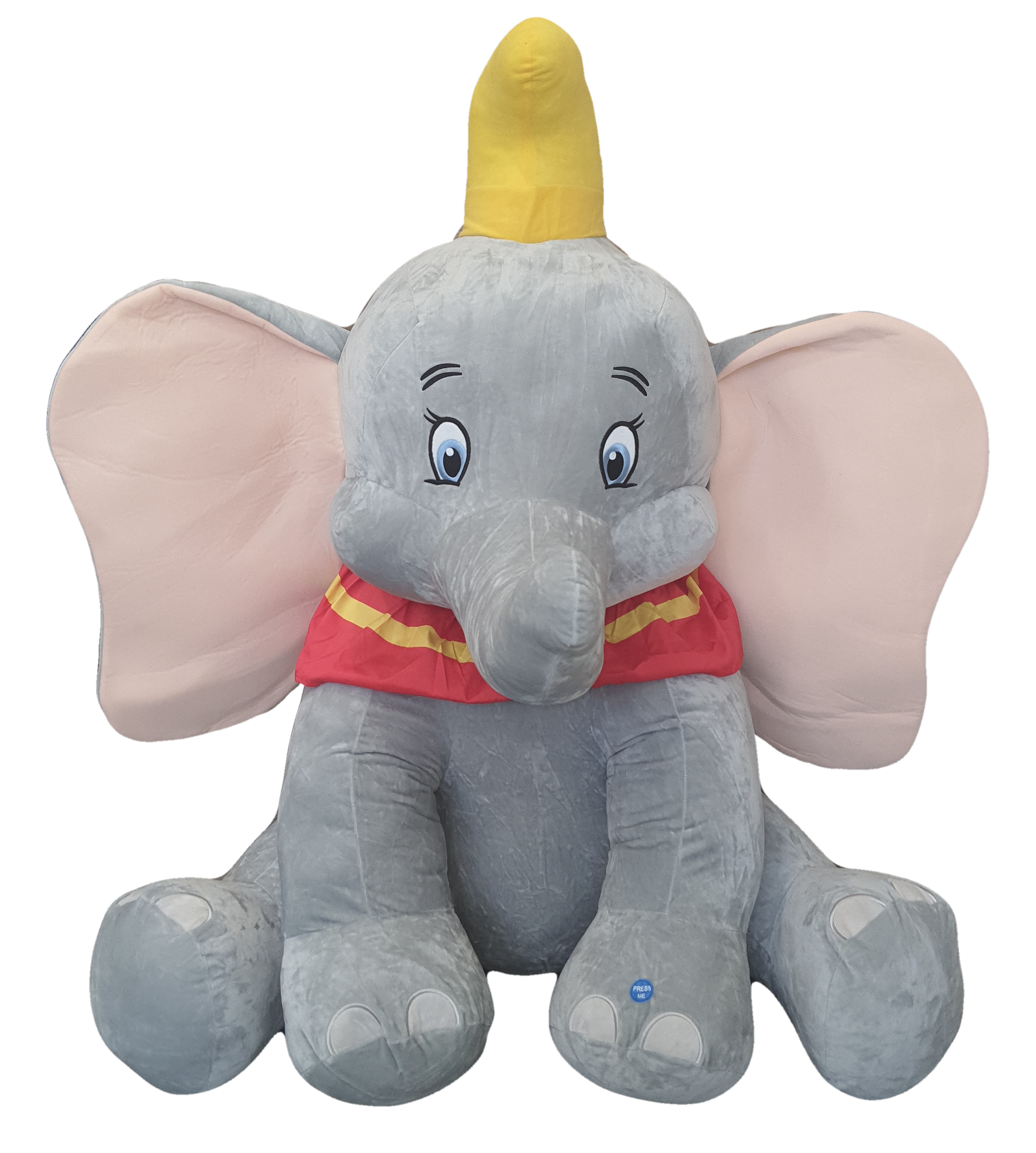 Peluche Dumbo DISNEY Gigante Elefante Seduto con Suono H 115 CM - 71170d