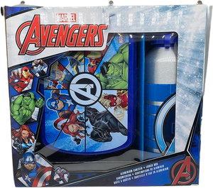 Set Avengers MARVEL Borraccia in Alluminio + Portamerenda in Confezione -  Av50001