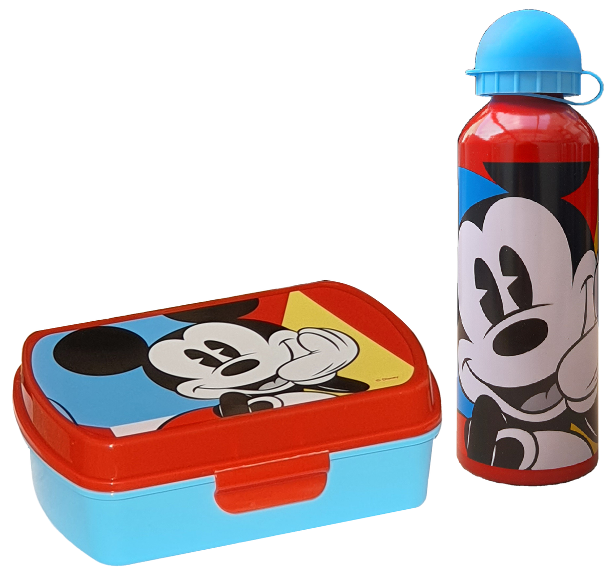 Set Mickey Mouse DISNEY Topolino Borraccia in Alluminio + Portamerenda in Confezione -  Mi50001