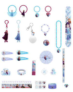 Calendario Dell'avvento Frozen Ii DISNEY Elsa Anna 24 Pezzi Accessori per Capelli Bigiotteria Cancelleria - Wd21509