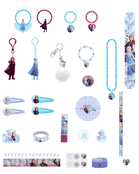 Calendario Dell'avvento Frozen Ii DISNEY Elsa Anna 24 Pezzi Accessori per Capelli Bigiotteria Cancelleria - Wd21509