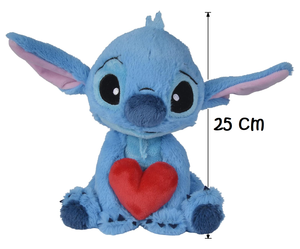 Peluche DISNEY Lilo & Stitch Morbido Pupazzo con Cuore 25 CM - 6315876995