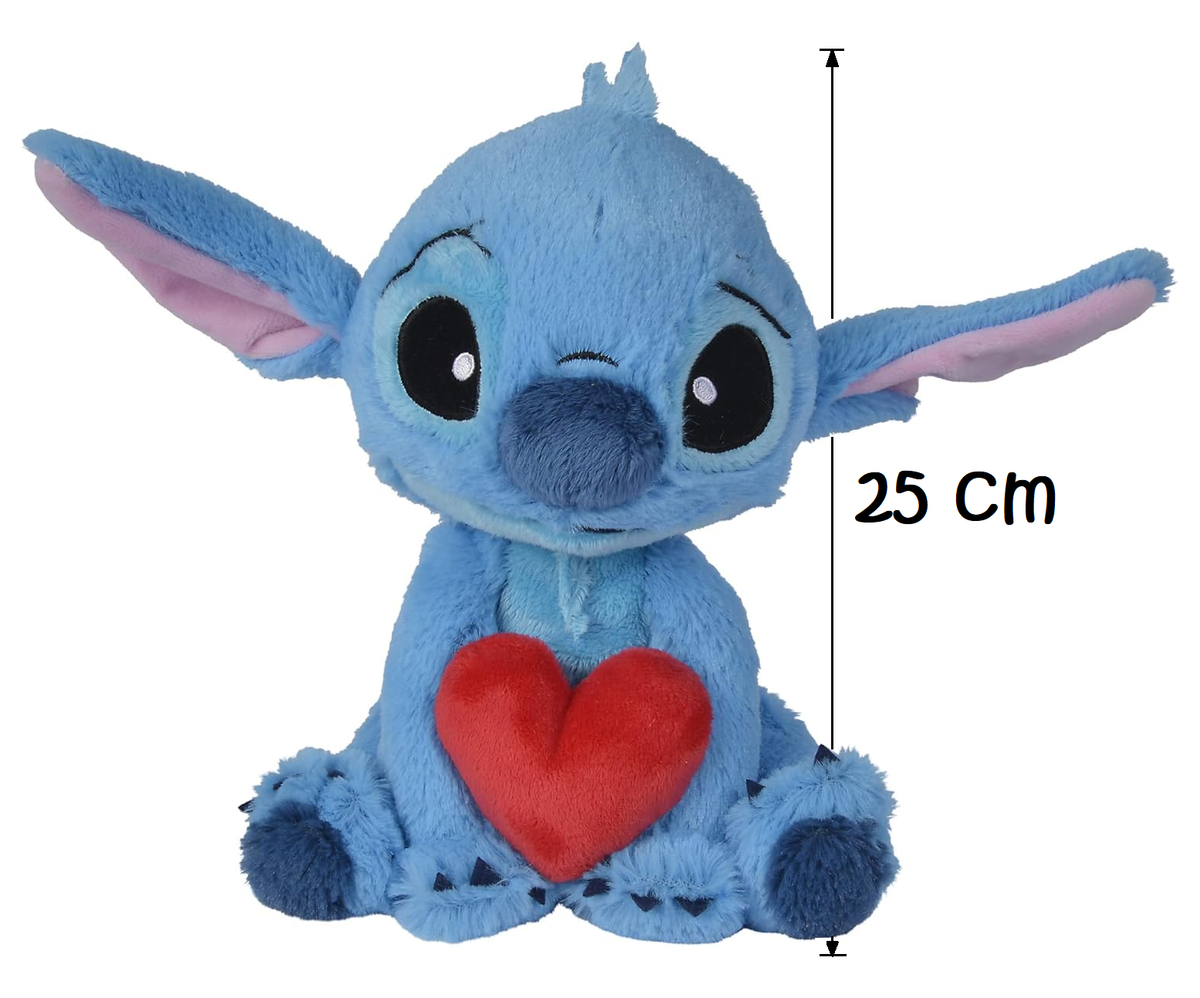 Peluche DISNEY Lilo & Stitch Morbido Pupazzo con Cuore 25 CM - 6315876995