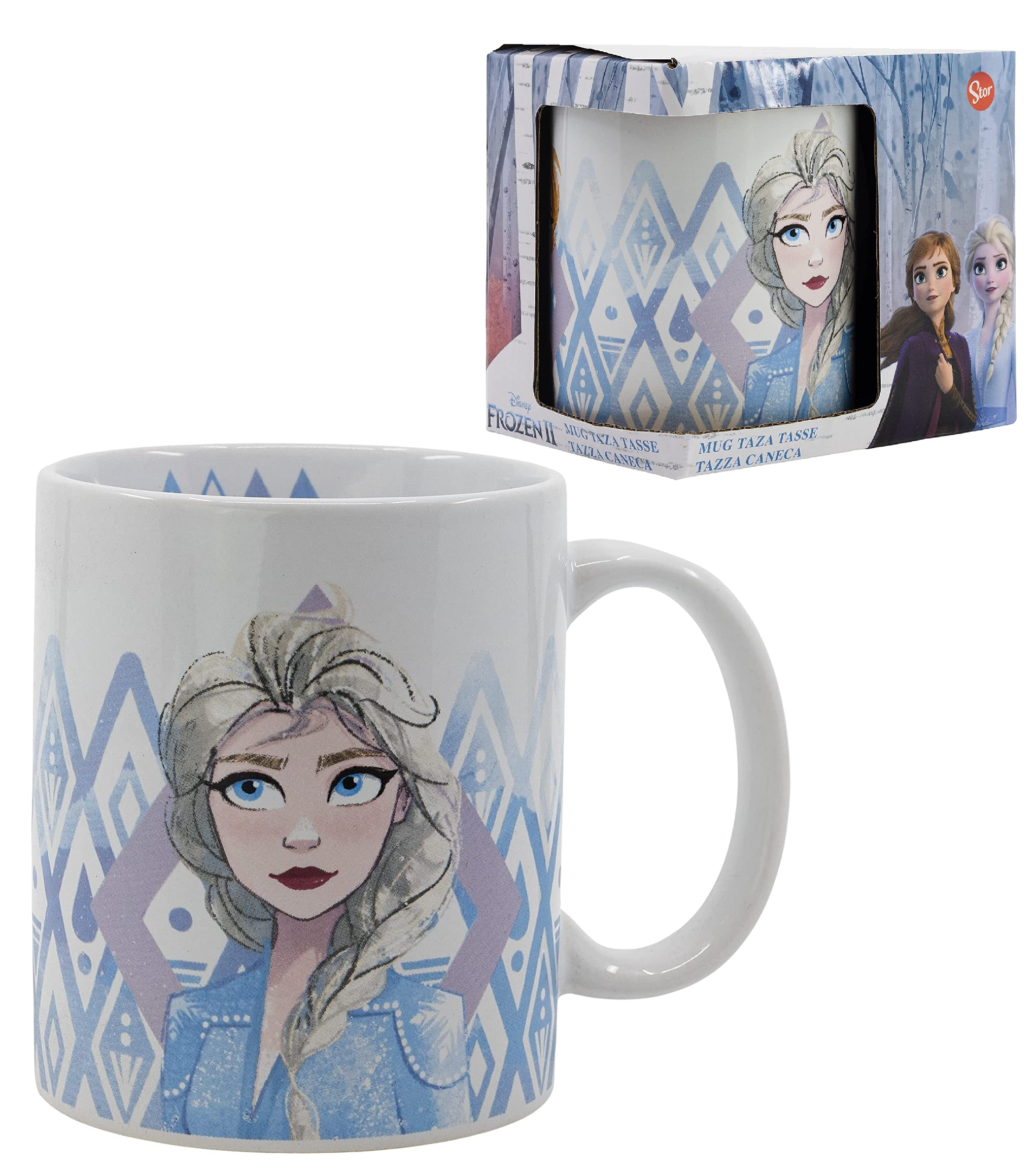 Tazza Mug Frozen Ii DISNEY Elsa Anna in Ceramica 325 Ml in Confezione - Stt88084