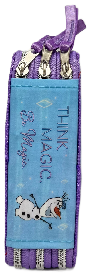 Astuccio Scuola 3d Frozen Ii DISNEY Elsa Anna Multiscomparto 3 Zip Portacolori Pennarelli Giotto - Fr0794