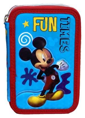 Astuccio Scuola 3d Mickey Mouse DISNEY Topolino Multiscomparto 3 Zip Portacolori Pennarelli Giotto - Mic0794