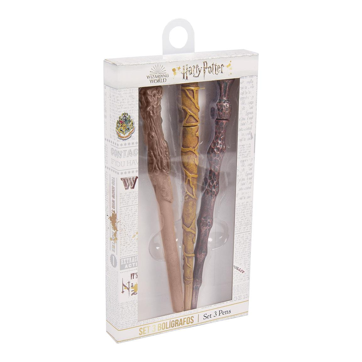 Set Penne Harry Potter Hogwarts 3 Bacchette Confezione Regalo - 3341