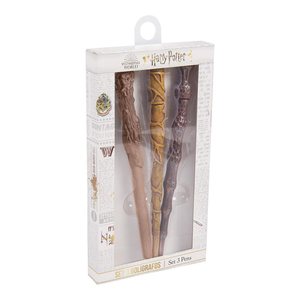 Set Penne Harry Potter Hogwarts 3 Bacchette Confezione Regalo - 3341
