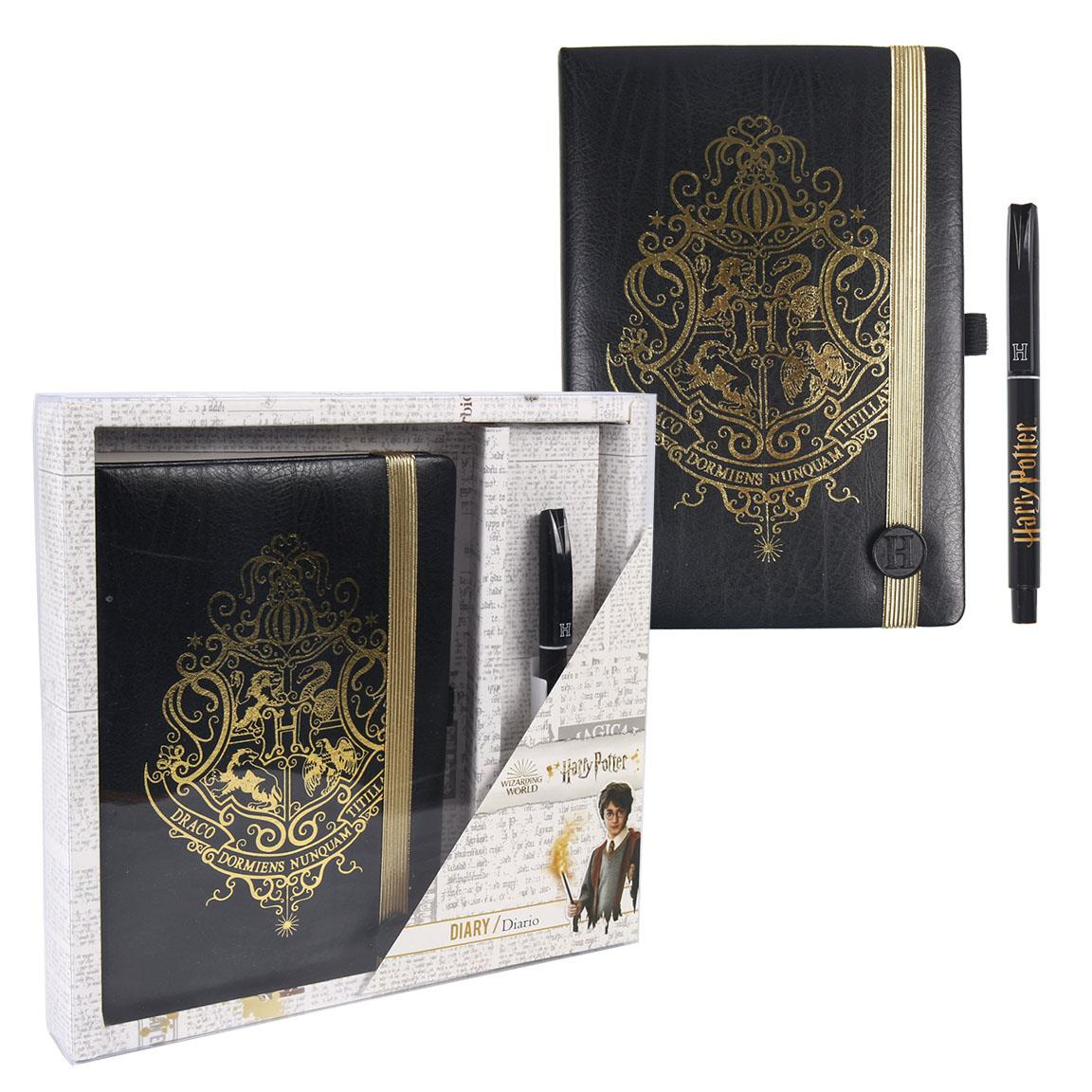Set Block Notes + Penna Harry Potter Hogwarts Diario Appunti Confezione Regalo - 3337