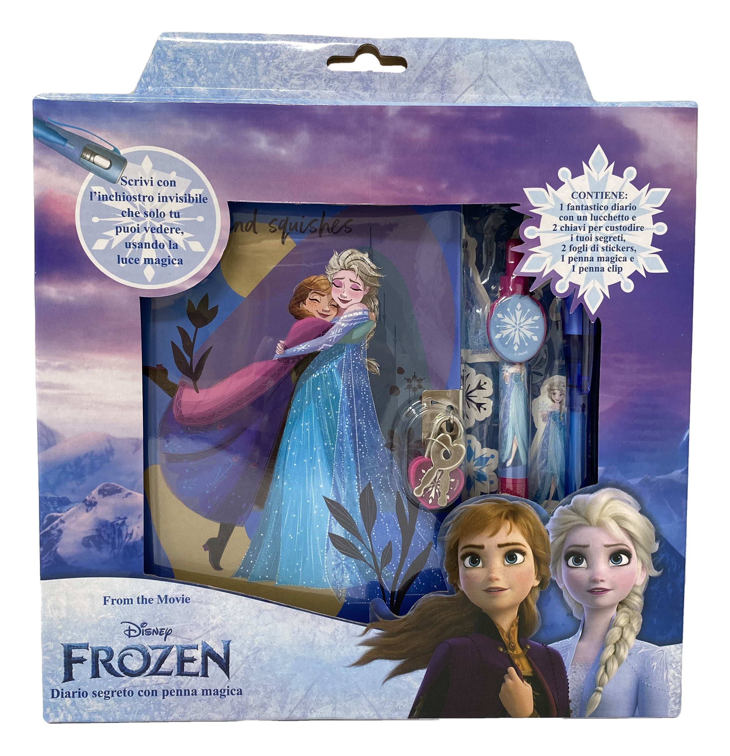 Diario Segreto con Lucchetto Frozen Ii DISNEY Elsa Anna + Accessori in Confezione Regalo - Fr0822